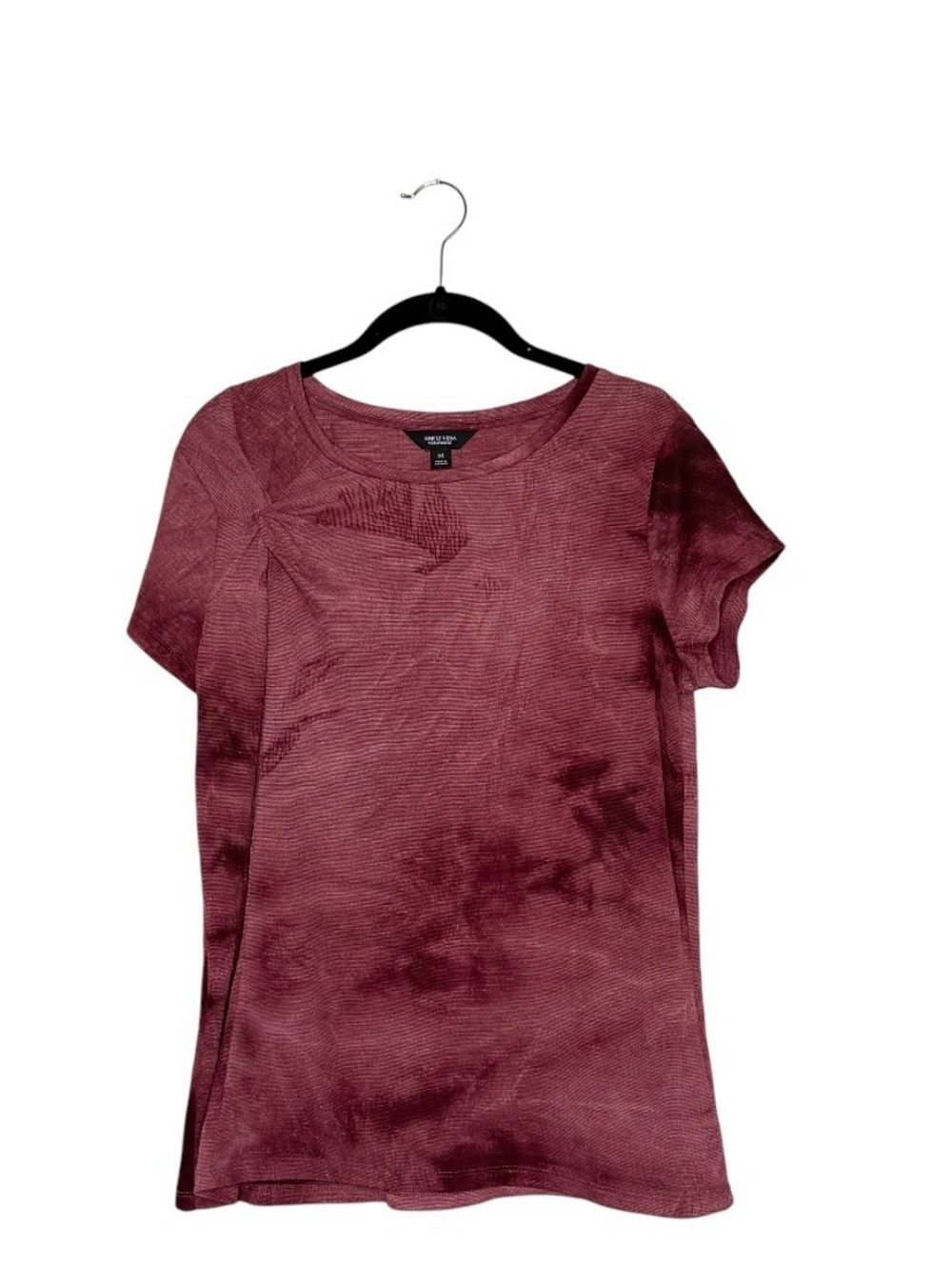 Simply Vera Wang Wine Color Tie‎ Dye Knotted Crew Neck Top Size M